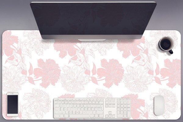 Bureaumat Roze bloemen