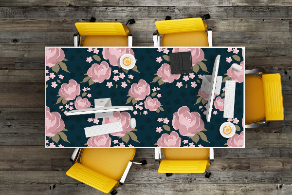 Bureau onderlegger Roze bloemen