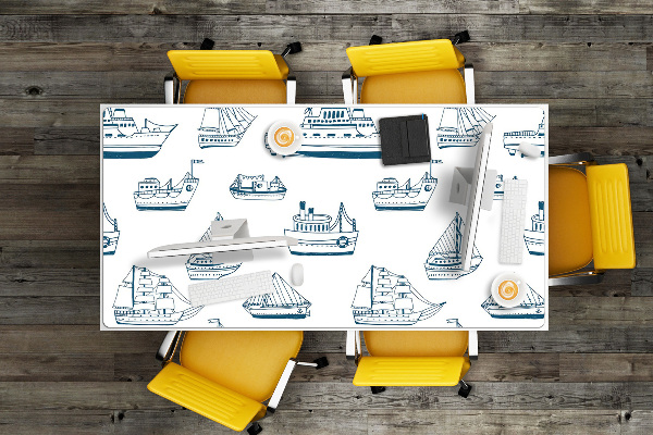 Bureau mat Blauwe schepen