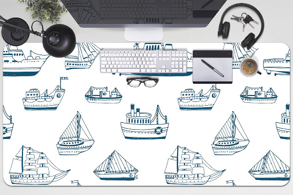 Bureau mat Blauwe schepen