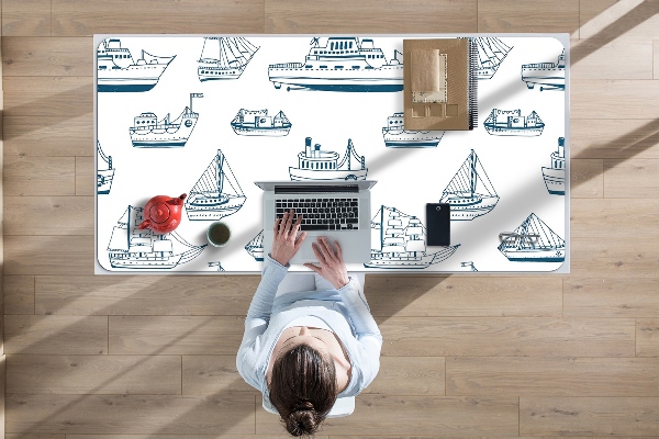 Bureau mat Blauwe schepen