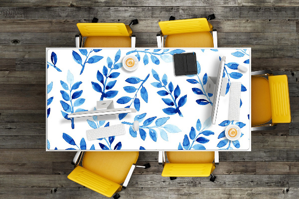 Bureau onderlegger Blauwe waterverf