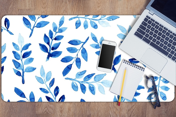 Bureau onderlegger Blauwe waterverf