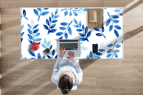 Bureau onderlegger Blauwe waterverf
