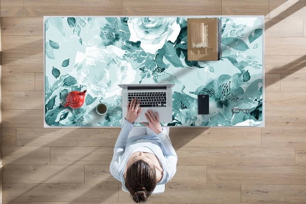Bureau onderlegger Blauwe bloemen