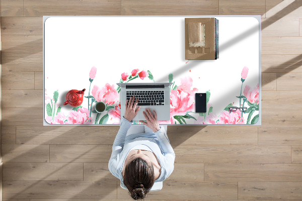 Bureau mat Roze bloemen