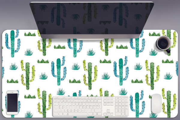 Onderlegger bureau Geschilderde cacti