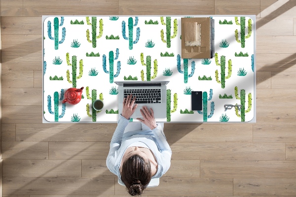 Onderlegger bureau Geschilderde cacti