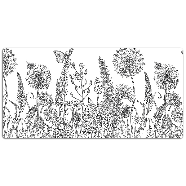 Bureau onderlegger Bloemenschets