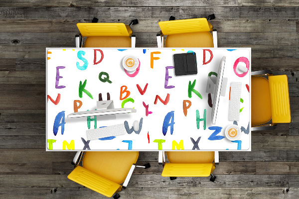 Bureau onderlegger Kleurrijke letters