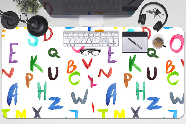 Bureau onderlegger Kleurrijke letters