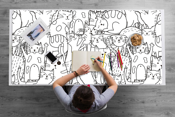 Bureau onderlegger Doodle -stijl katten