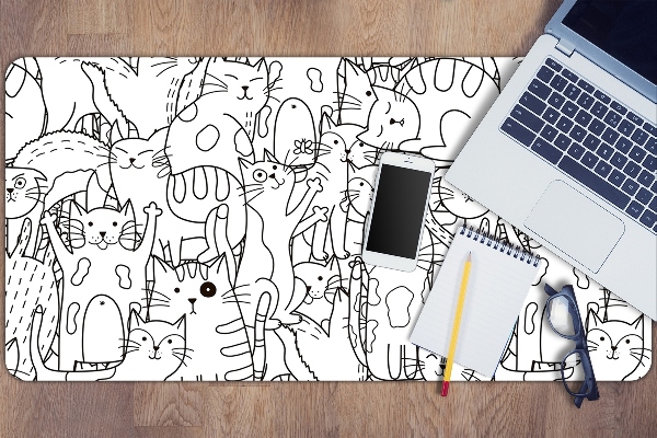 Bureau onderlegger Doodle -stijl katten