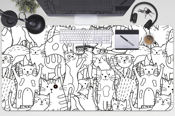 Bureau onderlegger Doodle -stijl katten