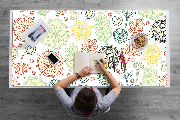 Bureau onderlegger Bloemen en harten
