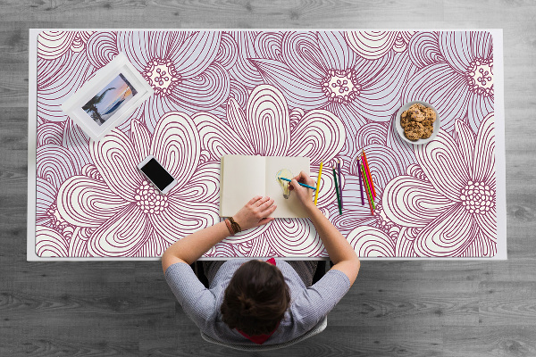 Bureau onderlegger Doodle -bloemen