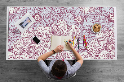 Bureau onderlegger Doodle -bloemen