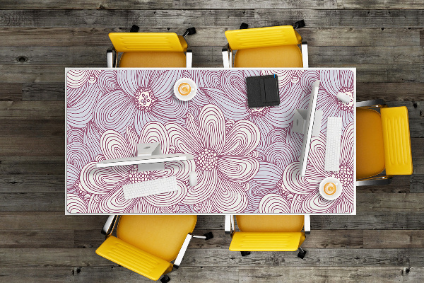 Bureau onderlegger Doodle -bloemen