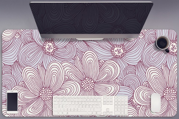 Bureau onderlegger Doodle -bloemen