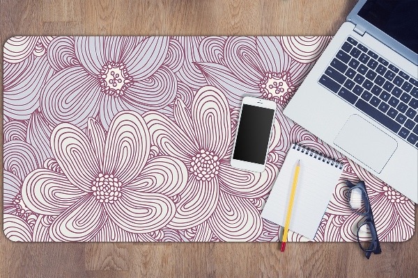 Bureau onderlegger Doodle -bloemen