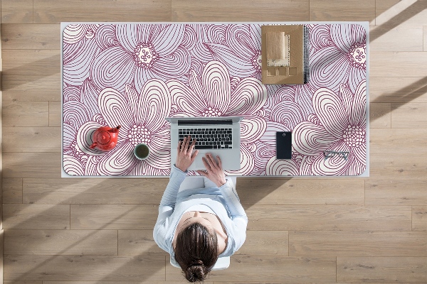 Bureau onderlegger Doodle -bloemen