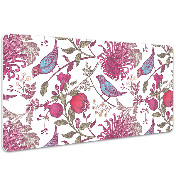 Bureau onderlegger Vogels en bloemen