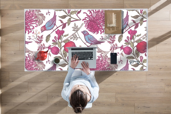 Bureau onderlegger Vogels en bloemen