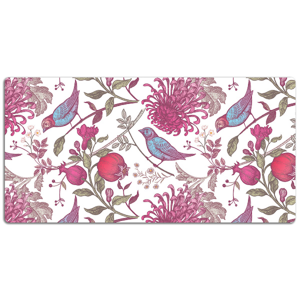 Bureau onderlegger Vogels en bloemen