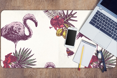 Bureau onderlegger Flamingo & hibiscus