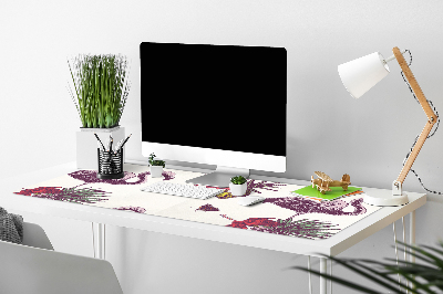 Bureau onderlegger Flamingo & hibiscus