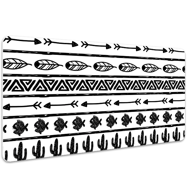 Bureau onderlegger Boho zwart en wit