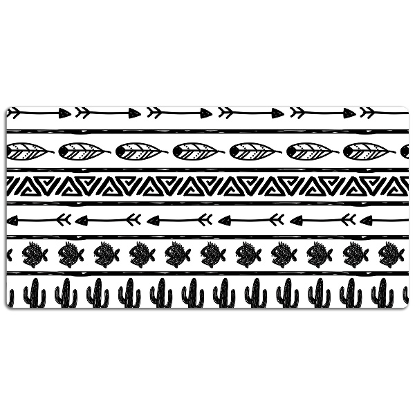 Bureau onderlegger Boho zwart en wit