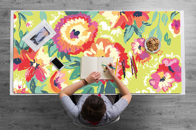 Bureau mat Kleurrijke bloemen