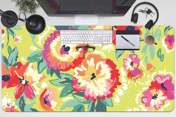 Bureau mat Kleurrijke bloemen