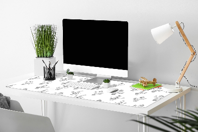 Bureau mat Zwart -wit cacti