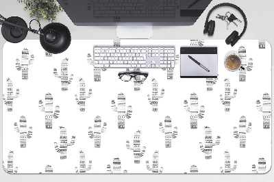 Bureau mat Zwart -wit cacti