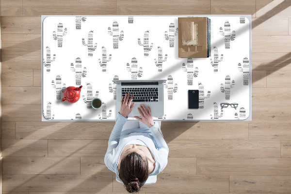 Bureau mat Zwart -wit cacti