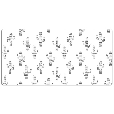 Bureau mat Zwart -wit cacti