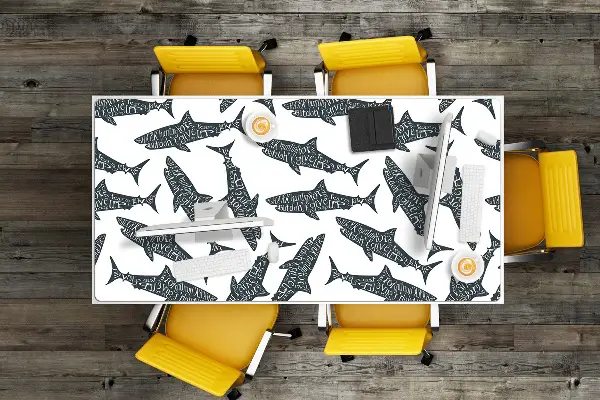 Bureau mat Haaientypografie
