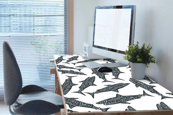 Bureau mat Haaientypografie