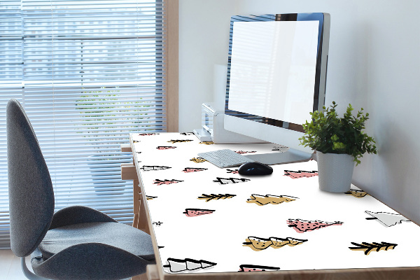 Bureau onderlegger Pastel kerstbomen