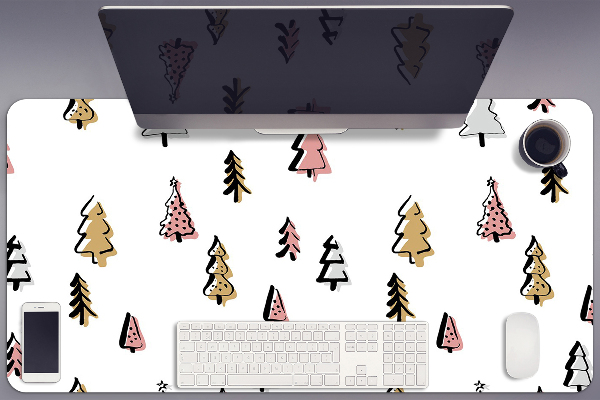 Bureau onderlegger Pastel kerstbomen