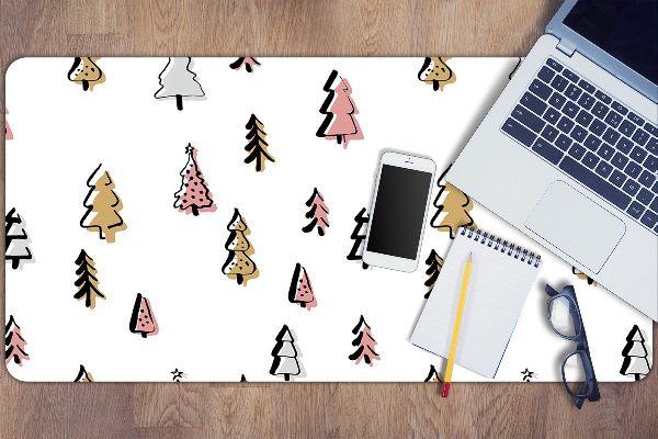 Bureau onderlegger Pastel kerstbomen