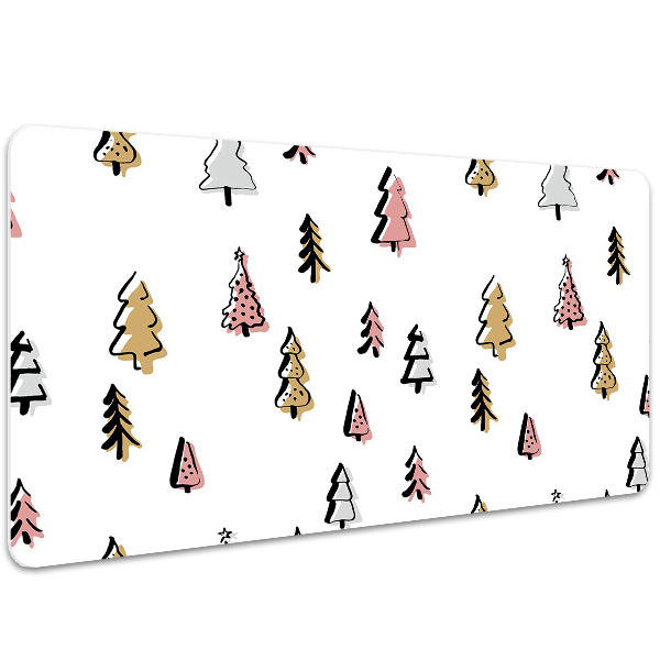 Bureau onderlegger Pastel kerstbomen