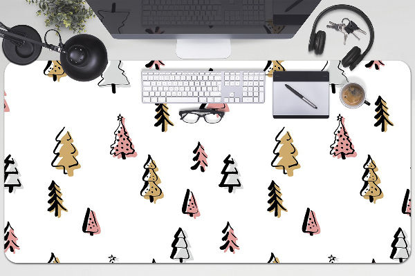 Bureau onderlegger Pastel kerstbomen