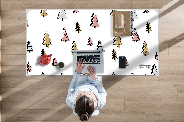 Bureau onderlegger Pastel kerstbomen