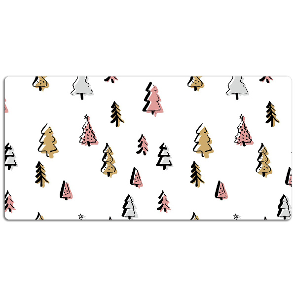 Bureau onderlegger Pastel kerstbomen