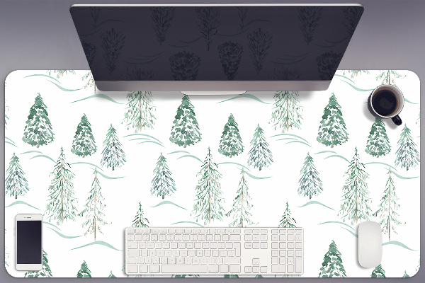 Bureau onderlegger Winter kerstboom