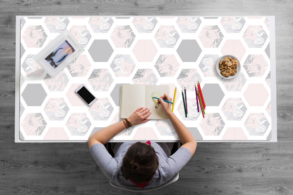 Bureau mat Hexagons