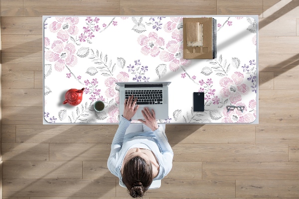 Bureau onderlegger Bloemenpatroon